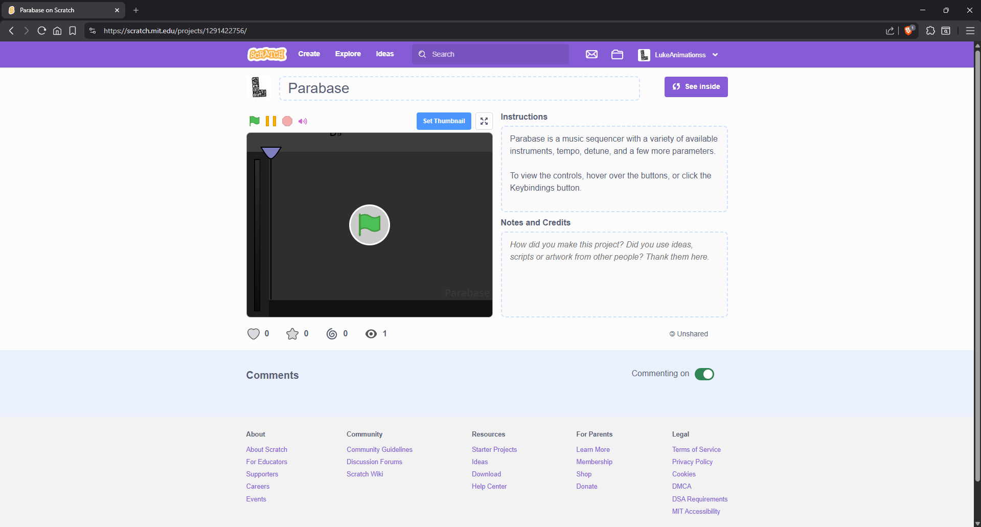 Parabase Scratch Screenshot